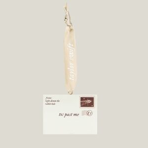 Taylor Swift Evermore Down the Rabbit Hole Envelope Ornament NEW